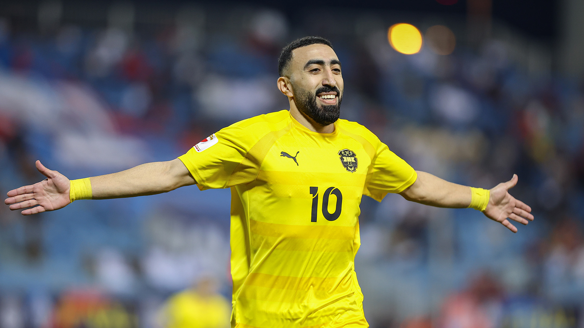 Al Khaldiya player celebrating a goal